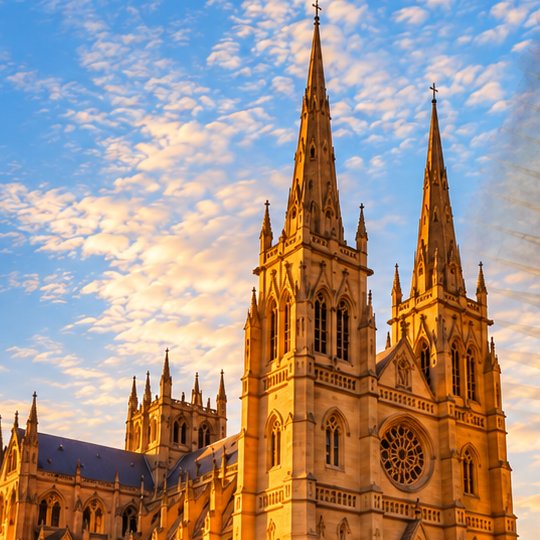 St Mary’s Cathedral, Sydney, at sunrise